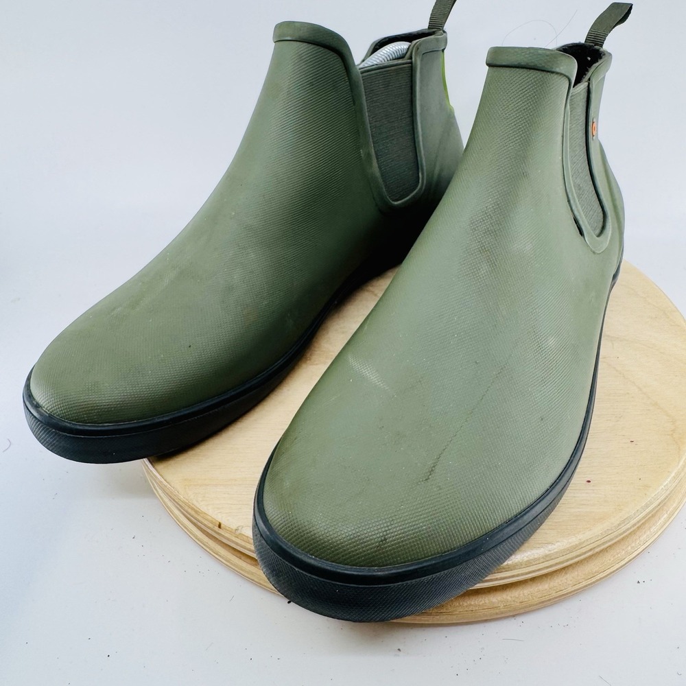 BOGS Kicker Rain Chelsea Boots Womens 10 Olive Green Waterproof Ankle Shoes